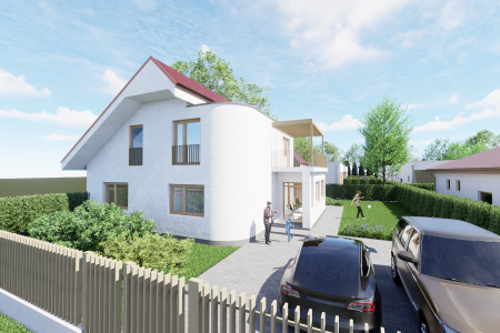 Areál 2 941 m² s domom a projektmi piatich novostavieb | Dol - Existujuci_spredu_d33b4becfdc29d229e60233b4a2e28e3