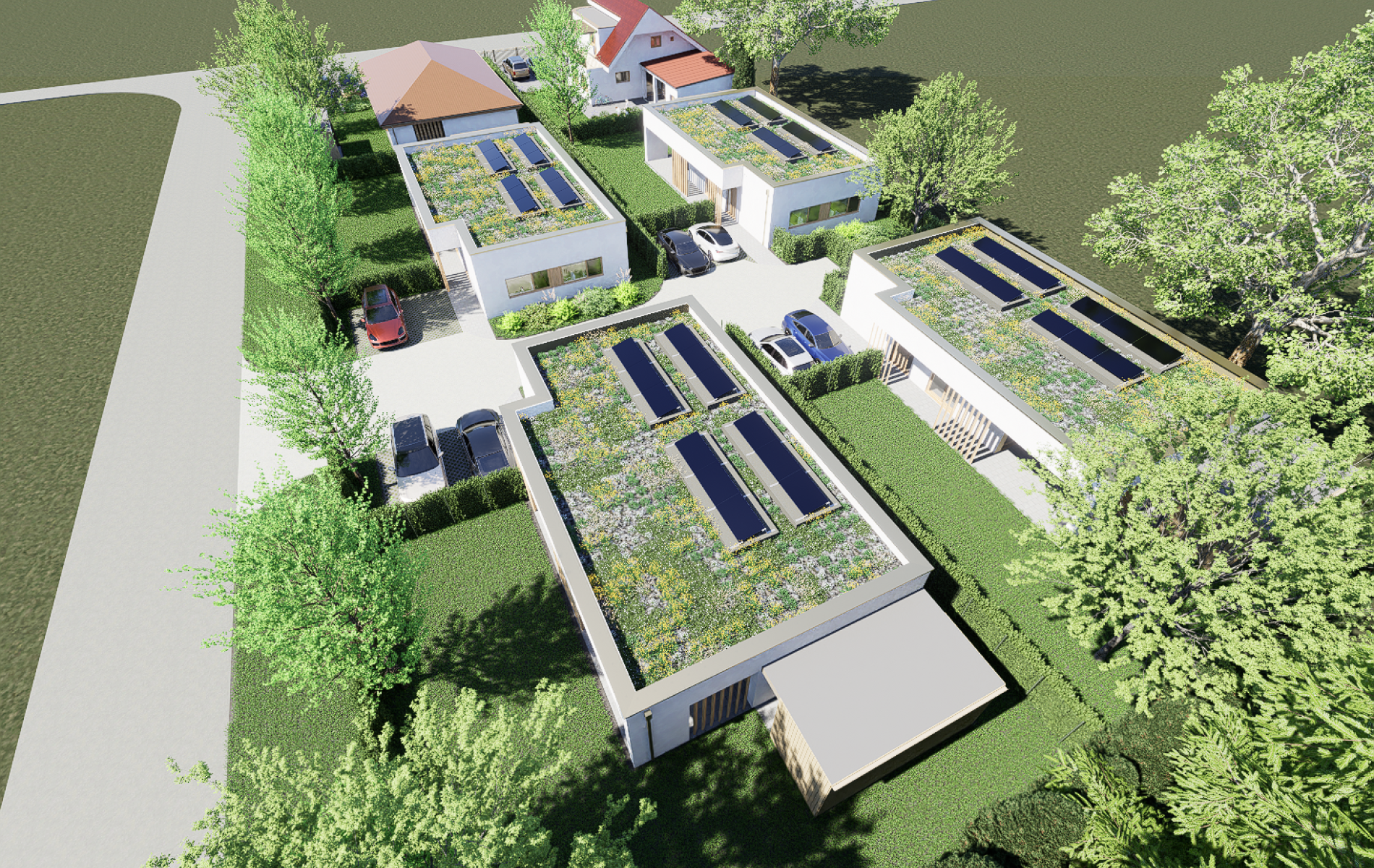 Areál 2 941 m² s domom a projektmi piatich novostavieb | Dol